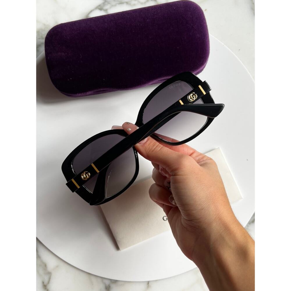 NEW Gucci GG0762S Black Butterfly Sunglasses with Marmont Logos - Picture 5 of 9